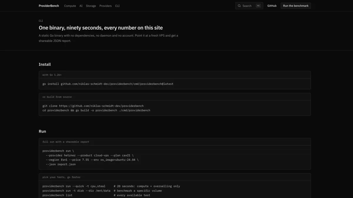 ProviderBench CLI-Dokumentation