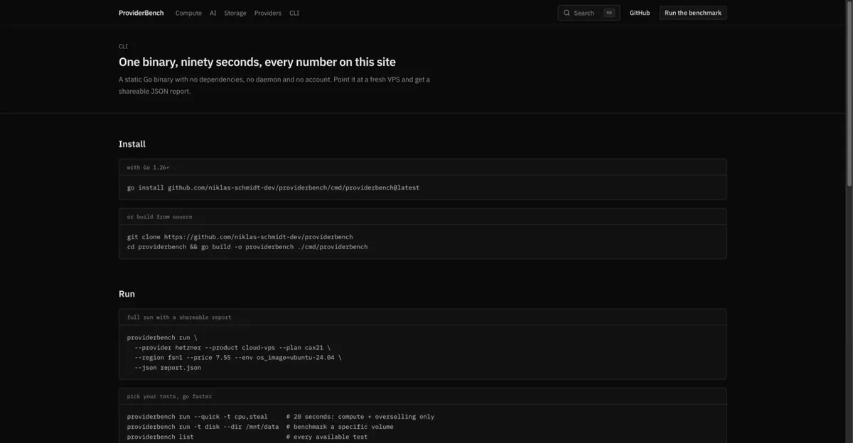 ProviderBench CLI-Dokumentation